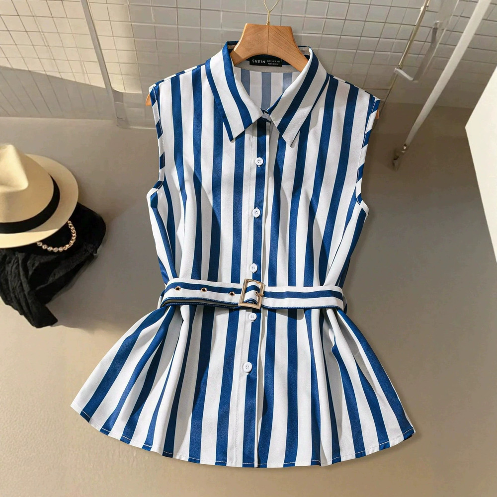 Zara Striped Sleeveless Blouse